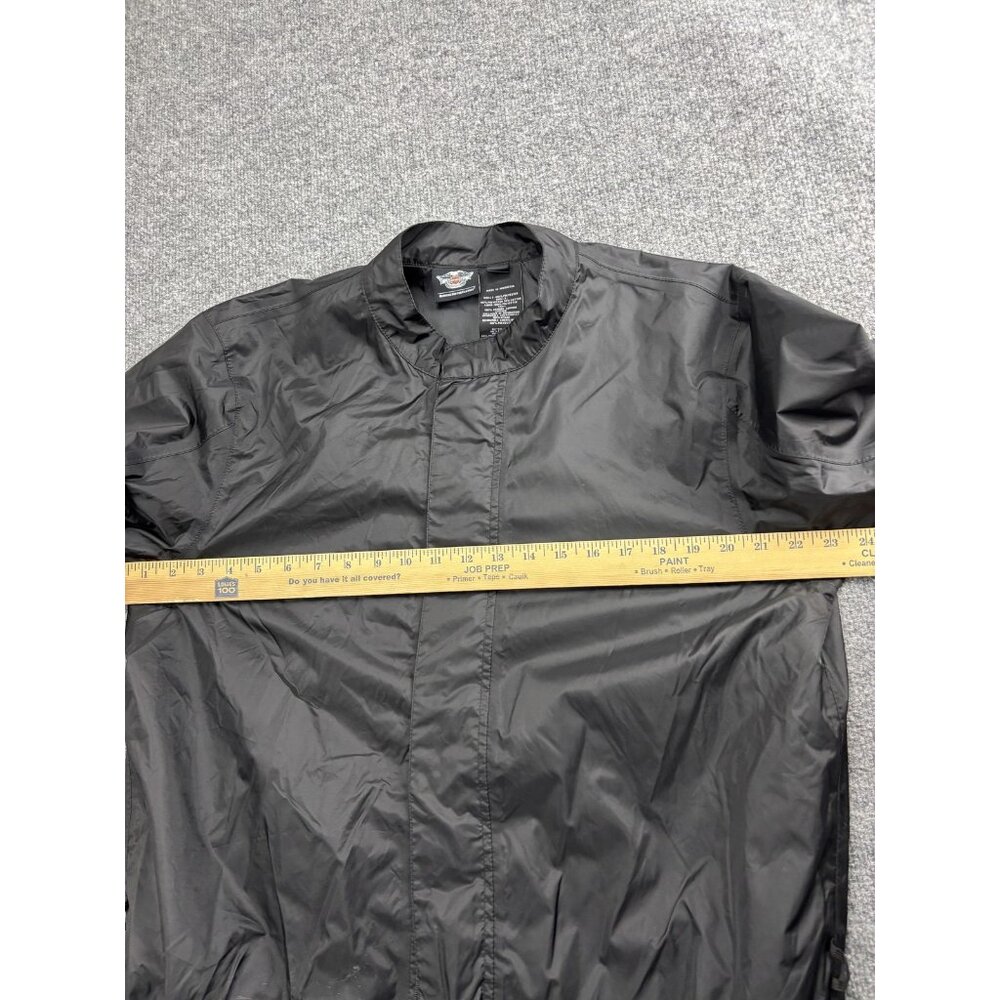 Harley Davidson Jacket Mens Large Black Lightweight Nylon Windbreaker Moto - Picture 5 of 7